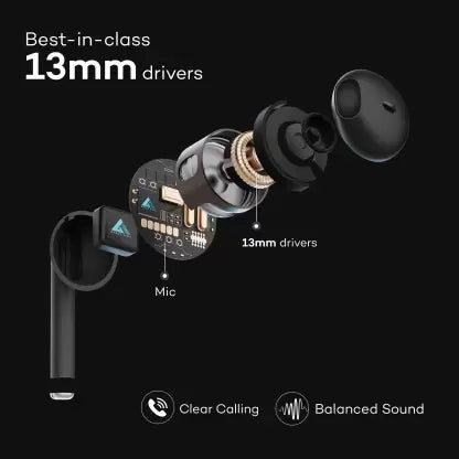 Boult Audio XPods with Mega 13mm Drivers, 20H Battery, Fast Charge & Pairing, Made In India Bluetooth Headset (Black, True Wireless) Boult Audio XPods with Mega 13mm Drivers, 20H Battery, Fast Charge & Pairing, Made In India Bluetooth Headset (Black, True Wireless)